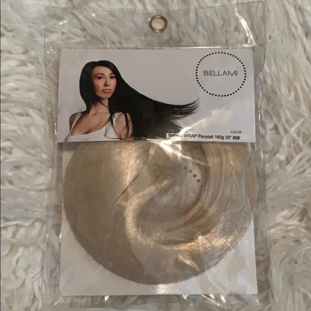 NWT Bellami 20” Wrap Ponytail 160g ASH BLONDE #60